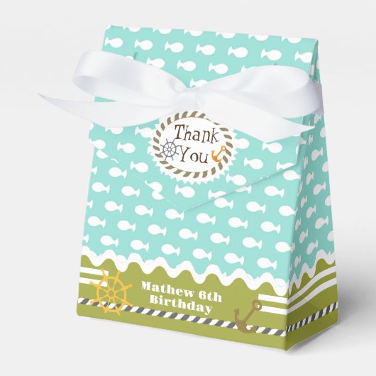 Fun Nautical Fishes Favor Box Bedankdoosjes (Voorkant Zijde)