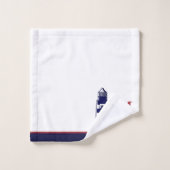 Fun Nautique Rouge Blanc Marine Bleu Stripe Phare (Gant de toilette)