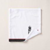 Fun Nautique Rouge Noir Blanc Stripe Phare (Gant de toilette)
