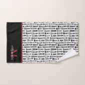 Fun Nautique Rouge Noir Blanc Stripe Phare (Serviette à main)