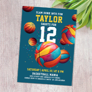 Fun Navy Blue Basketbal Team Speler MVP Vetgedrukt Kaart