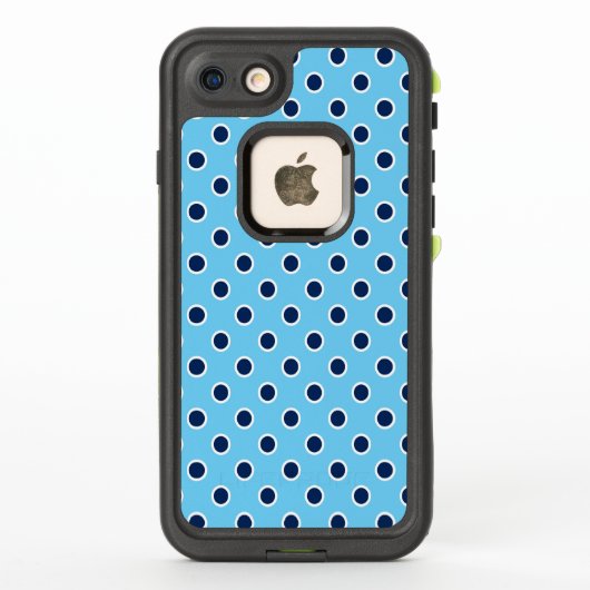 Fun Navy Polka Dots op Sky Blue (Achterkant)