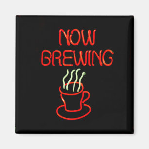 Fun Neon Coffee Brewing Sign Magneet