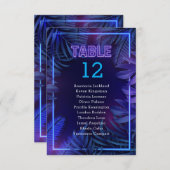 Fun Neon Glow Party Escort Numéro de table (Devant / Derrière)