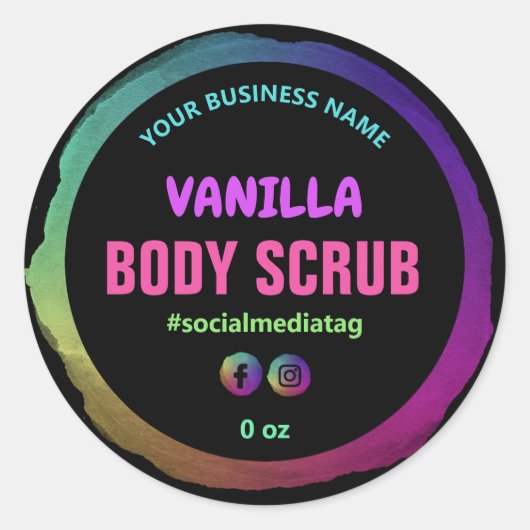 Fun Neon Rainbow Étiquettes de produits (Devant)