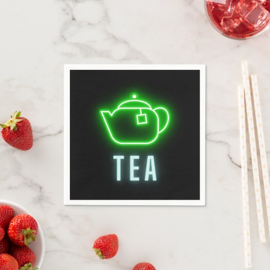 Fun Neon Teapot Paper Party Servet (Insitu)