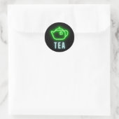 Fun Neon Teapot Ronde Sticker (Tas)
