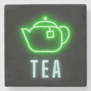 Fun Neon Teapot Stenen Onderzetter