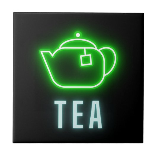 Fun Neon Teapot Tegeltje (Voorkant)