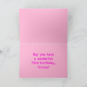 Fun, Nerdy, Geeky, Roze, stijl met 8 bits 73rd ver Kaart (Binnen)