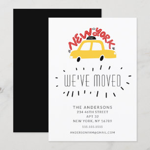 Fun New York Yellow Cab Moving Announcement Card Kaart
