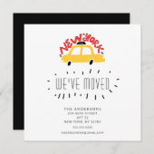 Fun New York Yellow Taxi Moving Announcement Card Kaart (Voorkant / Achterkant)