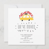 Fun New York Yellow Taxi Moving Announcement Card Kaart (Voorkant)
