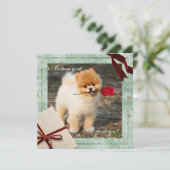 Fun Noël Poméranien J'ai été une bonne carte plat (Debout devant)