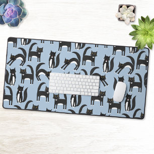 Fun noir et blanc Tuxedo Chat Motif Bleu