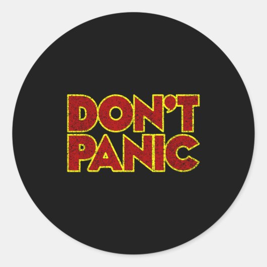 Fun Nostalgic Tees Don't Panic - Women's Clic Fit  Ronde Sticker (Voorkant)