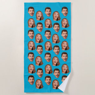 Fun Novelty Face Photo Custom Wedding Groom Humor Strandlaken