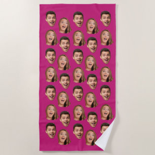 Fun Novelty Face Photo Custom Wedding Groom Humor Strandlaken