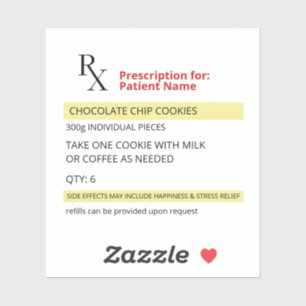 Fun Novelty Rx Prescription Label Sticker