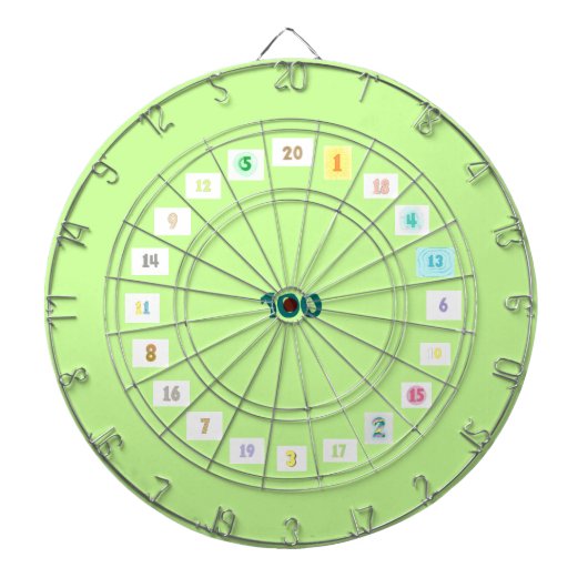 Fun Numbers in Colors Dart Board Dartbord (Voorkant)