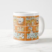 Fun Nurse Halloween Sinaasappel Tegel Basic Donker Extra Grote Beker (Voorkant rechts)