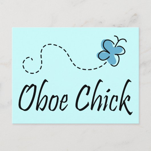 Fun Oboe Chick Music Briefkaart (Voorkant)
