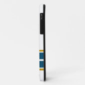 Fun Ocean Blauwgroen Bottom Edge Racing Stripes op Case-Mate iPhone Case (Achterkant/links)