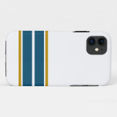 Fun Ocean Blauwgroen Bottom Edge Racing Stripes op Case-Mate iPhone Case (Achterkant (horizontaal))