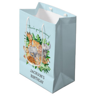 Fun Oerwoud Safari Animals 1e verjaardag Medium Cadeauzakje