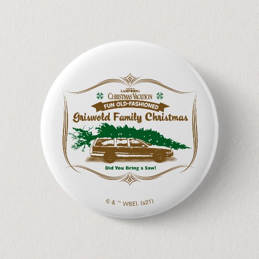 Fun Old Fashioned Griswold Family Kerstmis Ronde Button 5,7 Cm (Voorkant)