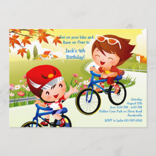 Fun on Wheels Tots Anniversaire Invitations