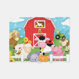 Fun op Boerderij Flannel Blanket Fleece Deken