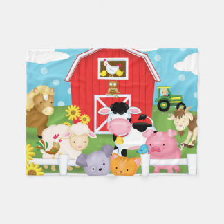 Fun op Boerderij Flannel Blanket Fleece Deken