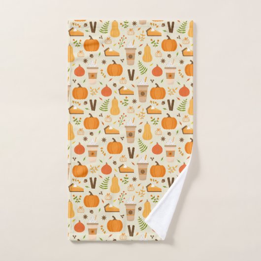 Fun Orange Fall Motif (Serviette à main)