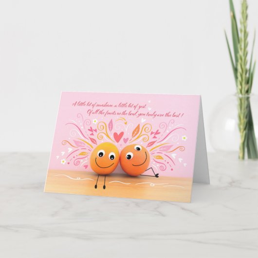 Fun Oranges Valentine's Day Card Kaart (Voorkant)