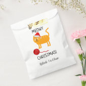 Fun Oranje Cat Meowy kerstfeesttas Bedankzakje (Gezegeld)