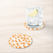 Fun Oranje Cat Ronde Kartonnen Onderzetter (Insitu)