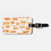 Fun Oranje Cat Waterverf Bagagelabel (Voorkant horizontaal)