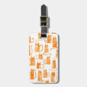 Fun Oranje Cat Waterverf Bagagelabel (Voorkant verticaal)