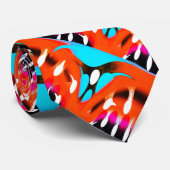 Fun oranje mode stropdas (Opgerold)