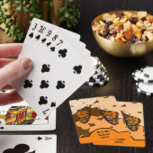 Fun Oranje Mr. en Mrs Monarch Butterfly Pair Pokerkaarten (Insitu)