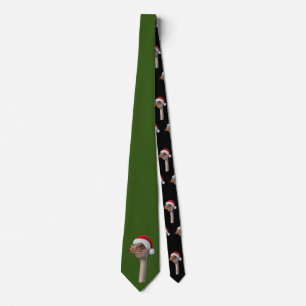 Fun Ostrich Weating Santa Hat Animal Humor Stropdas