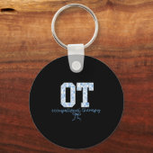 Fun Ot Occupational Therapy Blue Coquette Bow Ot T Sleutelhanger (Voorkant)