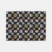 Fun Owl Pattern on Black Background Fleece Deken (Voorkant (Horizontaal))