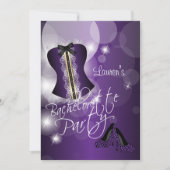 Fun Paars Bachelorette Party Kaart (Voorkant)