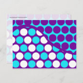 Fun Paars en Blauwgroen poka Dot Wave Pattern Briefkaart (Voorkant / Achterkant)