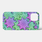 Fun Paars en Green Flowers Case-Mate iPhone Case (Achterkant (horizontaal))