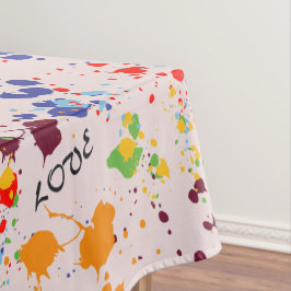 Fun Paint drukt kleurende lenteklas op Tafelkleed