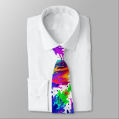 Fun Paint Splatter Colorful Stropdas (Gebonden)