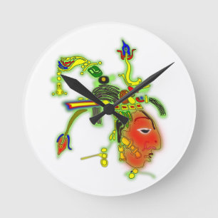 Fun Painting Mask Tribal Face Ronde Klok